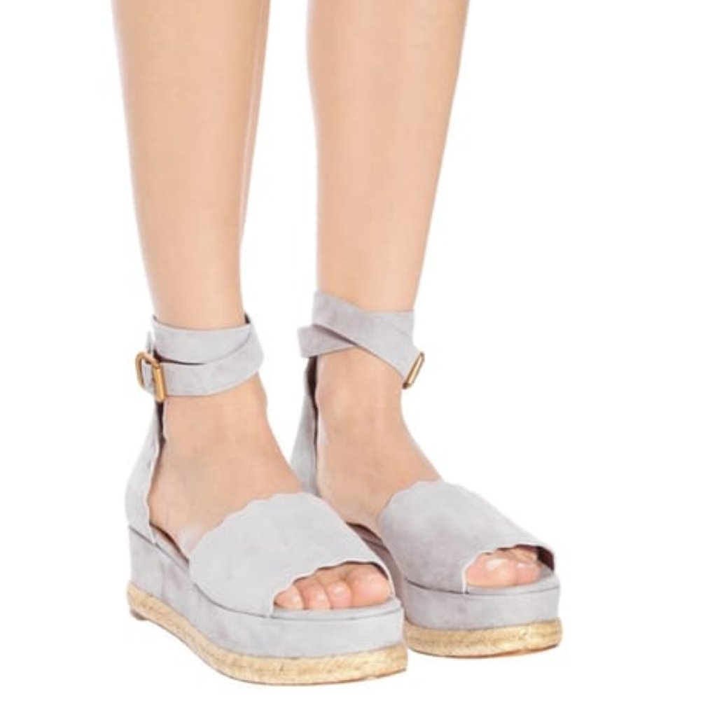 Chloe Grey Lauren Platform Espadrille Sandal
